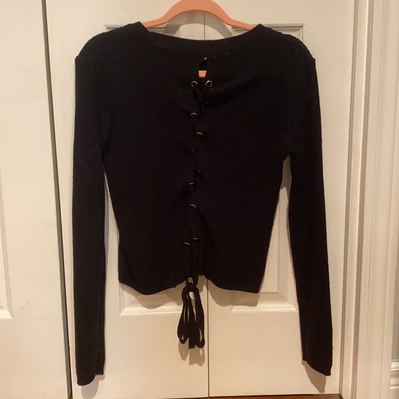 Fashion Nova Lace up Sweater - Picture 4 of 4